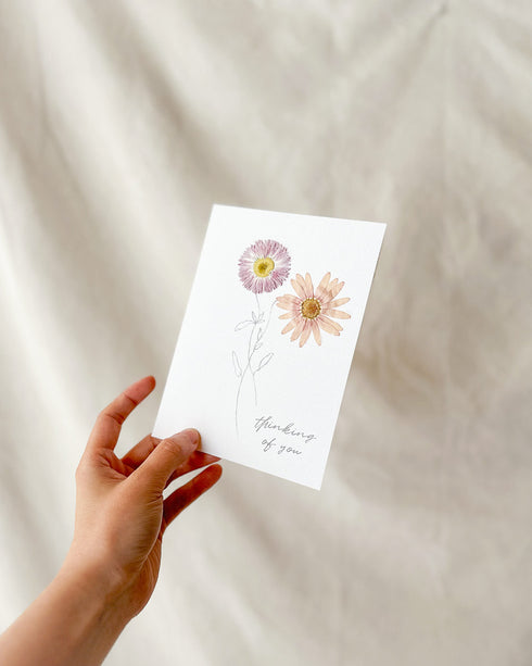 Rosy Rings - Thinking of You - Margaret Pressed Floral Stationery